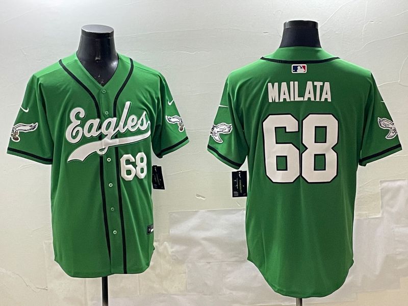 Men Philadelphia Eagles #68 Mailata Green three generations Jointly Name 2025 Nike Limited NFL Jersey style 11->philadelphia eagles->NFL Jersey